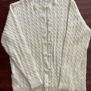 Vintage Cable Knit Cardigan Sweater- size large